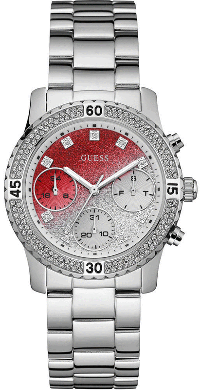 Buy Shop Guess Confetti Diamonds Silver Dial Silver Steel Strap Watch for Women - W0774L7 USA Online