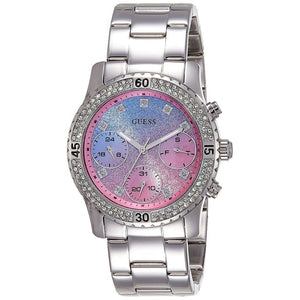 Buy Shop Guess Confetti Multicolored Dial Silver Steel Strap Watch For Women - W0774L1 USA Online
