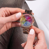 Buy Shop Guess Confetti Multifunction Multicolor Dial Rose Gold Steel Strap Watch For Women - GW0483L3 USA Online