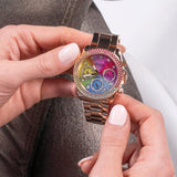 Buy Shop Guess Confetti Multifunction Multicolor Dial Rose Gold Steel Strap Watch For Women - GW0483L3 USA Online