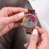 Buy Shop Guess Confetti Multifunction Multicolor Dial Rose Gold Steel Strap Watch For Women - GW0483L3 USA Online