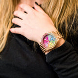 Buy Shop Guess Confetti Multifunction Multicolor Dial Rose Gold Steel Strap Watch For Women - GW0483L3 USA Online