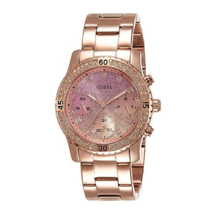 Buy Shop Guess Confetti Pink Dial Rose Gold Steel Strap Watch For Women - W0774L3 USA Online