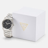 Buy Shop Guess Connoisseur Analog Black Dial Silver Steel Strap Watch For Men - GW0542G1 USA Online