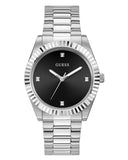 Buy Shop Guess Connoisseur Analog Black Dial Silver Steel Strap Watch For Men - GW0542G1 USA Online