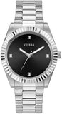 Buy Shop Guess Connoisseur Analog Black Dial Silver Steel Strap Watch For Men - GW0542G1 USA Online