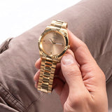 Buy Shop Guess Connoisseur Analog Gold Dial Gold Steel Strap Watch For Men - GW0542G2 USA Online