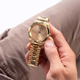 Buy Shop Guess Connoisseur Analog Gold Dial Gold Steel Strap Watch For Men - GW0542G2 USA Online