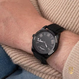 Buy Shop Guess Connoisseur Black Dial Black Leather Strap Watch For Men - GW0353G1 USA Online