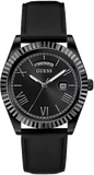 Buy Shop Guess Connoisseur Black Dial Black Leather Strap Watch For Men - GW0353G1 USA Online