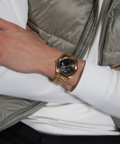 Buy Shop Guess Connoisseur Black Dial Gold Steel Strap Watch for Men - GW0265G3 USA Online