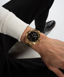Buy Shop Guess Connoisseur Black Dial Gold Steel Strap Watch for Men - GW0265G3 USA Online