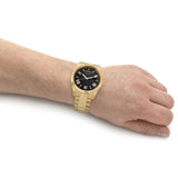 Buy Shop Guess Connoisseur Black Dial Gold Steel Strap Watch for Men - GW0265G3 USA Online