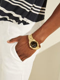 Buy Shop Guess Connoisseur Black Dial Gold Steel Strap Watch for Men - GW0265G3 USA Online
