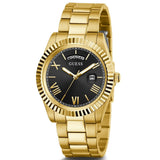 Buy Shop Guess Connoisseur Black Dial Gold Steel Strap Watch for Men - GW0265G3 USA Online