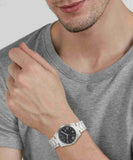 Buy Shop Guess Connoisseur Black Dial Silver Steel Strap Watch for Men - GW0265G1 USA Online