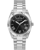 Buy Shop Guess Connoisseur Black Dial Silver Steel Strap Watch for Men - GW0265G1 USA Online