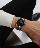 Buy Shop Guess Connoisseur Black Dial Two Tone Steel Strap Watch for Men - GW0265G5 USA Online