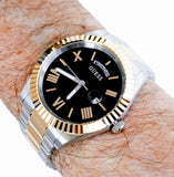 Buy Shop Guess Connoisseur Black Dial Two Tone Steel Strap Watch for Men - GW0265G5 USA Online