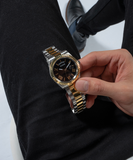 Buy Shop Guess Connoisseur Black Dial Two Tone Steel Strap Watch for Men - GW0265G5 USA Online