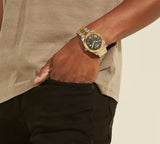 Buy Shop Guess Connoisseur Black Dial Two Tone Steel Strap Watch for Men - GW0265G5 USA Online