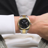 Buy Shop Guess Connoisseur Black Dial Two Tone Steel Strap Watch for Men - GW0265G5 USA Online