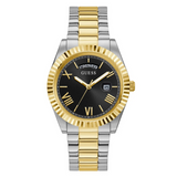 Buy Shop Guess Connoisseur Black Dial Two Tone Steel Strap Watch for Men - GW0265G5 USA Online