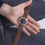 Buy Shop Guess Connoisseur Blue Dial Brown Leather Strap Watch For Men - GW0353G2 USA Online