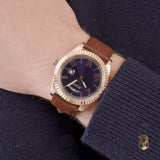Buy Shop Guess Connoisseur Blue Dial Brown Leather Strap Watch For Men - GW0353G2 USA Online