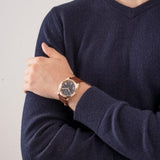Buy Shop Guess Connoisseur Blue Dial Brown Leather Strap Watch For Men - GW0353G2 USA Online