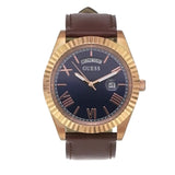 Buy Shop Guess Connoisseur Blue Dial Brown Leather Strap Watch For Men - GW0353G2 USA Online