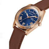 Buy Shop Guess Connoisseur Blue Dial Brown Leather Strap Watch For Men - GW0353G2 USA Online