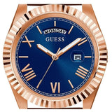 Buy Shop Guess Connoisseur Blue Dial Brown Leather Strap Watch For Men - GW0353G2 USA Online