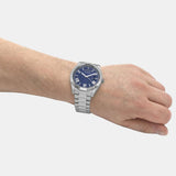 Buy Shop Guess Connoisseur Blue Dial Silver Steel Strap Watch for Men - GW0265G7 USA Online