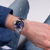 Buy Shop Guess Connoisseur Blue Dial Silver Steel Strap Watch for Men - GW0265G7 USA Online