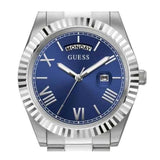 Buy Shop Guess Connoisseur Blue Dial Silver Steel Strap Watch for Men - GW0265G7 USA Online
