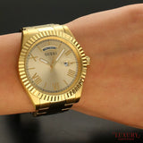Buy Shop Guess Connoisseur Gold Dial Gold Steel Strap Watch for Men - GW0265G2 USA Online