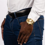 Buy Shop Guess Connoisseur Gold Dial Gold Steel Strap Watch for Men - GW0265G2 USA Online