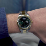 Buy Shop Guess Connoisseur Green Dial Two Tone Steel Strap Watch for Men - GW0265G8 USA Online