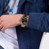Buy Shop Guess Connoisseur Green Dial Two Tone Steel Strap Watch for Men - GW0265G8 USA Online