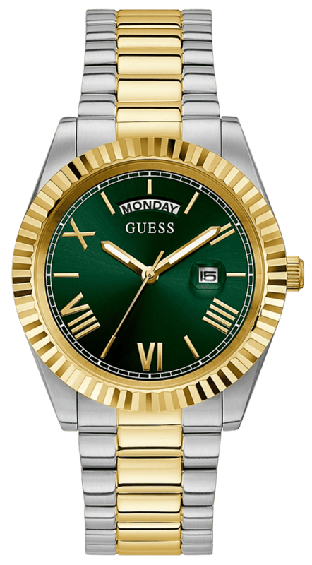 Buy Shop Guess Connoisseur Green Dial Two Tone Steel Strap Watch for Men - GW0265G8 USA Online