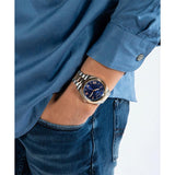 Buy Shop Guess Connoisseur Quartz Blue Dial Two Tone Steel Strap Watch For Men - GW0265G12 USA Online