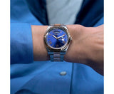 Buy Shop Guess Connoisseur Quartz Blue Dial Two Tone Steel Strap Watch For Men - GW0265G12 USA Online