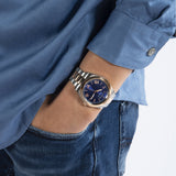 Buy Shop Guess Connoisseur Quartz Blue Dial Two Tone Steel Strap Watch For Men - GW0265G12 USA Online