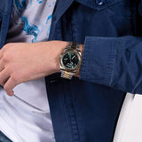 Buy Shop Guess Connoisseur Quartz Blue Dial Two Tone Steel Strap Watch For Men - GW0265G12 USA Online