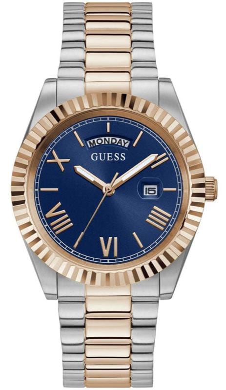Buy Shop Guess Connoisseur Quartz Blue Dial Two Tone Steel Strap Watch For Men - GW0265G12 USA Online