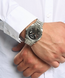 Buy Shop Guess Connoisseur Silver Dial Silver Steel Strap Watch for Men - GW0265G6 USA Online