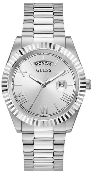 Buy Shop Guess Connoisseur Silver Dial Silver Steel Strap Watch for Men - GW0265G6 USA Online