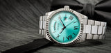 Buy Shop Guess Connoisseur Turquoise Dial Silver Steel Strap Watch for Men - GW0265G11 USA Online
