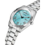 Buy Shop Guess Connoisseur Turquoise Dial Silver Steel Strap Watch for Men - GW0265G11 USA Online